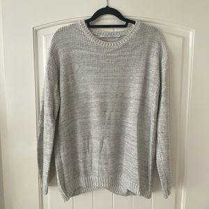 SPLIT BACK GREY SWEATER